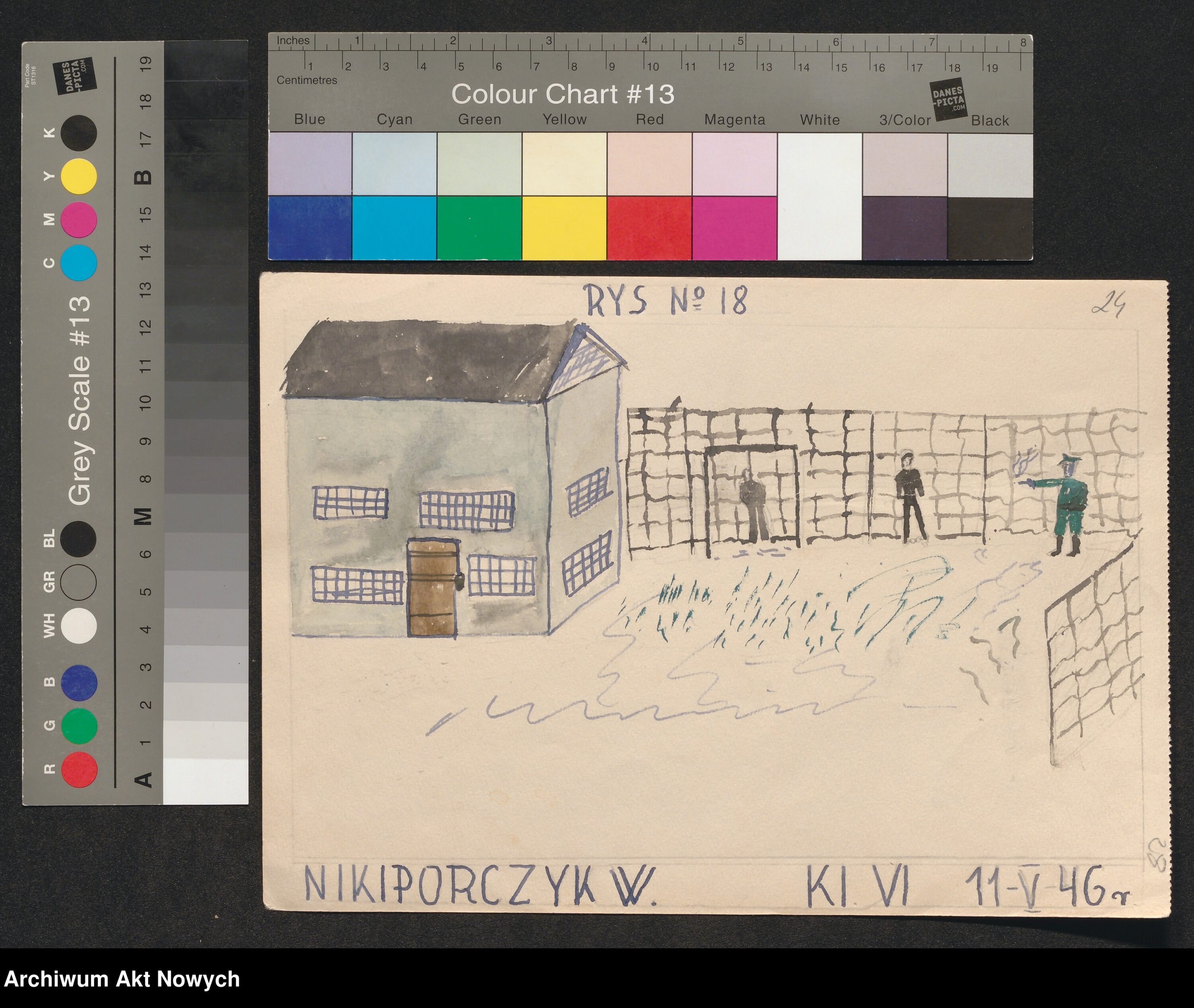 Rysunek W. Nikiporczyk, dziecka, które przeżyło niemiecką okupację. Źródło: Archiwum Akt Nowych. Sygnatura rys. 2/283/0/2.22/1841