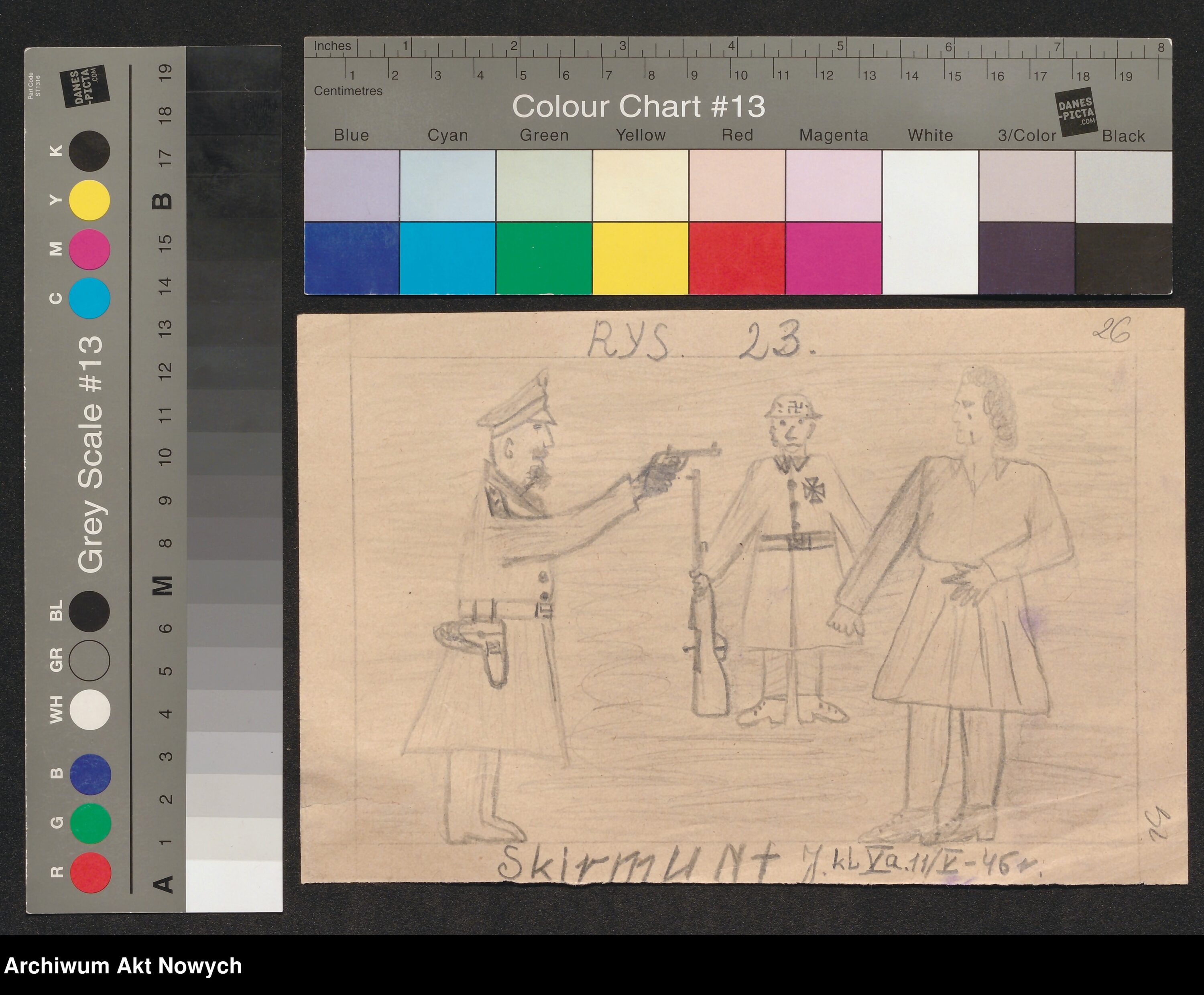 Rysunek J. Skirmunt dziecka, które przeżyło niemiecką okupację. Źródło: Archiwum Akt Nowych. Sygnatura rys. 2/283/0/2.22/1841