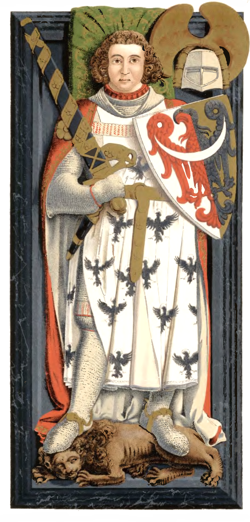 Nagrobek Bolka I Surowego w Krzeszowie. Rekonstrukcja barwna oryginału, Źródło: https://pl.wikipedia.org